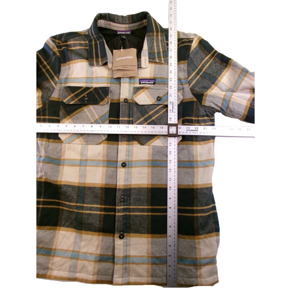 Patagonia Insulated Fjord Flannel Jacket Mens L El Cap Khaki NEW 27640 FA16 - Picture 2 of 9